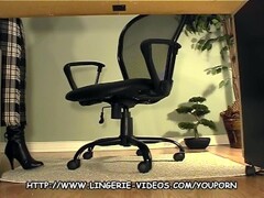 Secretary with boots under desk masturbation video Thumb
