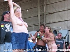 Real Chicks Getting totally Naked in a Contest at an Iowa Biker Rally Thumb