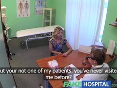 Fake Hospital Doctor offers blonde a discount on new tits in exchange for a good hard fucking Thumb