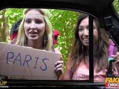 FAKEhub Originals Fake Taxi to Fake Hostel Squirting orgasms & big tits threesome with hot Mexican a Thumb