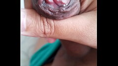 Leaking precum, slowly stroking my uncircumcised cock, extreme closeup. July 18, 2024. Thumb