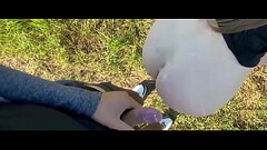 I Fucked a Stranger Young Woman Outdoor in the Field - Cum on Ass Thumb