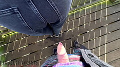 risky public outdoor quickie with girl in jeans ends with cum on floor, projectfundiary Thumb