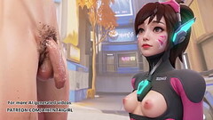 Overwatch Dva cosplay Blowjob | Uncensored Hentai AI generated Thumb