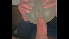 Big Dick Femboy Cumming From Clear Fleshlight Thumb