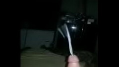 Laying on bed stroking my cock to big cum blast Thumb