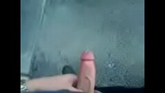 Stroking my cock outside the shop until I blow my load Thumb