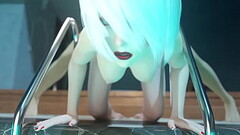 They managed to stay alone at night by the pool.. and they had futa sex. 3D Dickgirl fucks girl and  Thumb