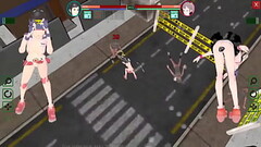 2 female guards has sex with men in Future Suppanuki pol hentai game video Thumb