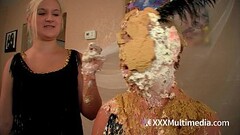 2 Blondes Get Wet and Messy and Pie Eachother In The Face Thumb