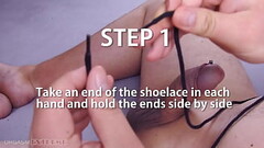 Cock And Ball Bondage Tutorial - Easy Guide How To Tie Cock &amp_ Balls With Shoelace &amp_ Masturba Thumb