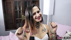 Boneca Amy Black lendo conto er&oacute_tico de lingerie sensual - COMPLETO Thumb
