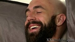 Bearded bald hunk with big dick gets sucked Thumb