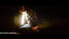 GAGGING ON THE LIGHT (TRAILER) -- face fucking and gagging on the beach at night Thumb