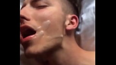 Twink eating cum. Thumb