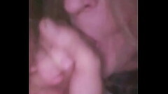Tomb Thumb sucking cock and swallowing cum at the movie archade. Thumb