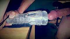 Homemade huge dripping slow motion cumshot after edging and deep fucking fleshlight go Thumb